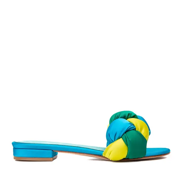 Papuci Adele Satin, Aqua - 40 / 9.5 cm - Subtire