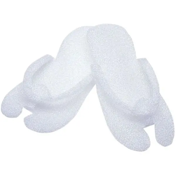 Papuci din Polistiren Expandat, Unica Folosinta, Albi, Interdeget, 25 Perechi