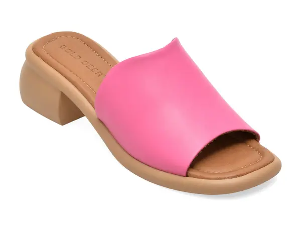 Papuci GOLD DEER fucsia, 22062, din piele naturala