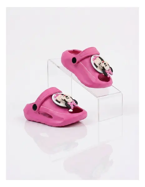 Papuci spuma Jibbtz rotativ Minnie, ciclam