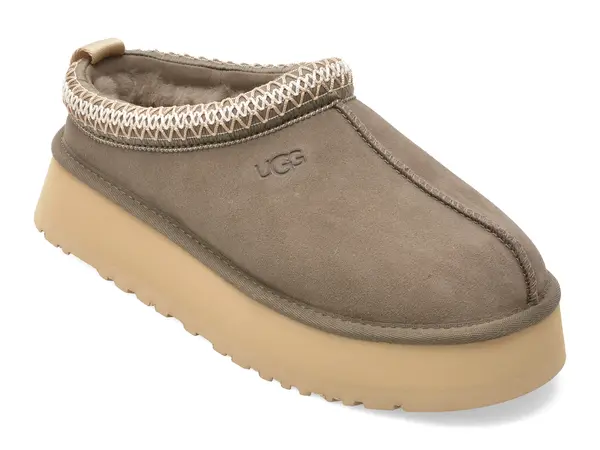 Papuci UGG verzi, TAZZ II, din piele intoarsa