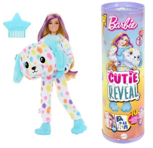 Papusa Barbie, Cutie Reveal, Dalmatian, 10 surprize