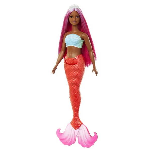 Papusa - Barbie Dreamtopia - Sirena cu par magenta si coada portocalie | Mattel