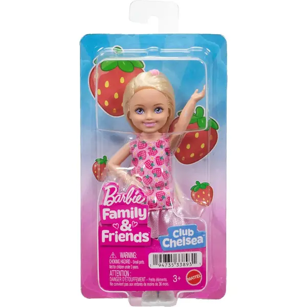 Papusa Barbie, Family&Friends, Club Chelsea, Strawberry Dress, JJB33