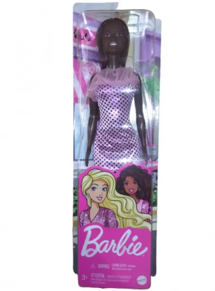 Papusa Barbie Glitz Outfits Dark Skin & Pink Dress (HJR94)
