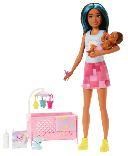Papusa - Barbie Mamica bruneta cu bebelus | Mattel