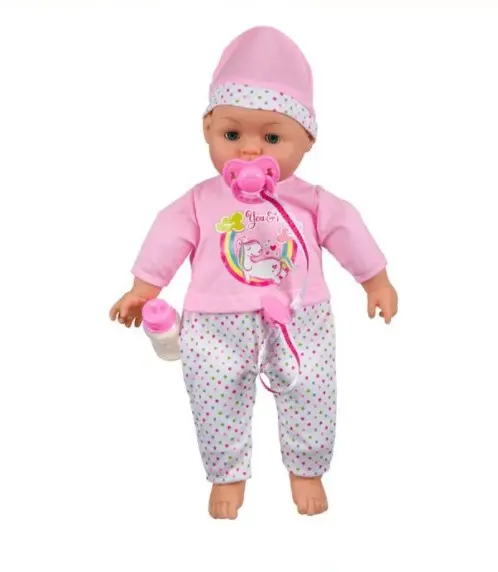 Papusa Bebelus cu suzeta si biberon , 38 cm