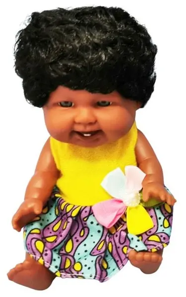 Păpușă bebeluș Raya Toys - Happy Baby Every Day, Păr scurt/Rochie