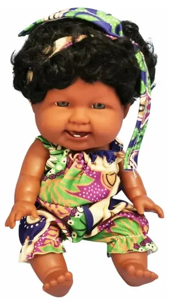 Păpușă bebeluș Raya Toys - Happy Baby Every Day, Păr scurt/Salopetă