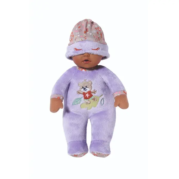 Papusa bebelus Zapf Baby born Bebelus mulatru cu hainute violet 30 cm
