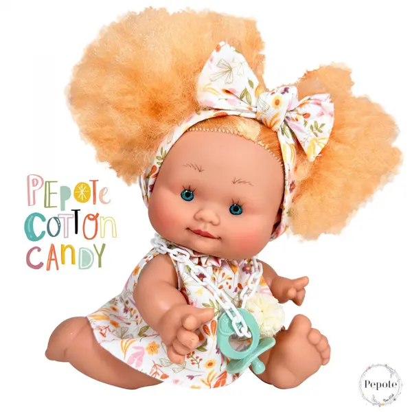 Papusa cu par portocaliu Nines D Onil, Colectia Candy, cu miros de vanilie, 26 cm (2024)