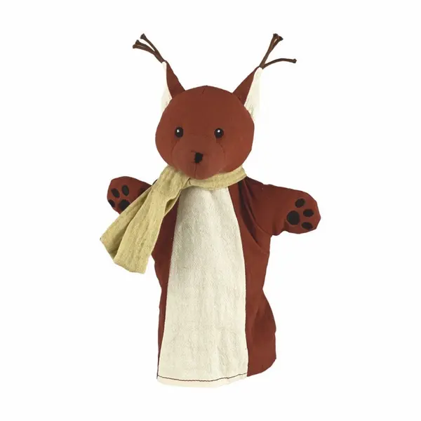 Papusa de mana marioneta veverita din bumbac,25 cm