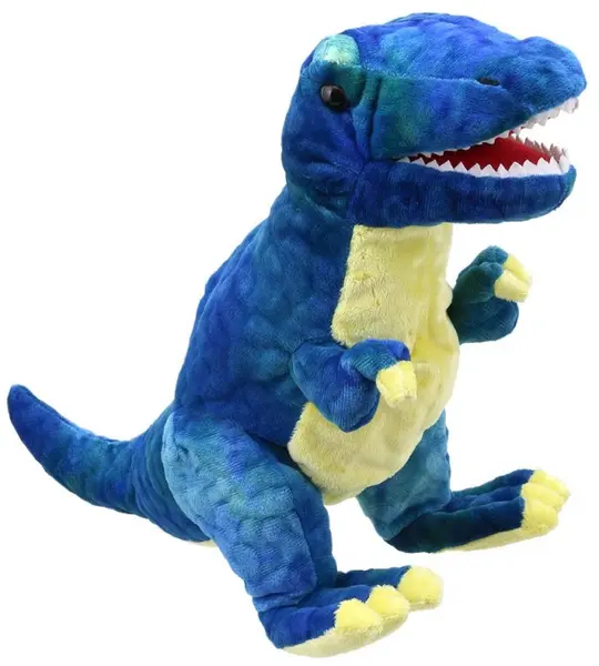 Papusa de teatru de papusi The Puppet Company - T-rex, 35 cm, albastru