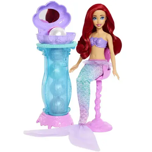 Papusa Disney Princess - Ariel, cu masuta de machiaj cu surprize