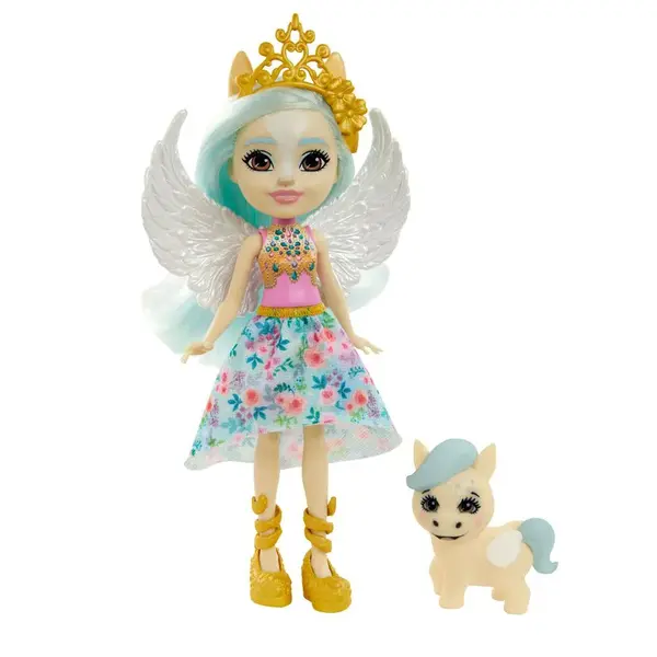 Papusa Enchantimals Royals cu animalut Paolina Pegasus si Wingley
