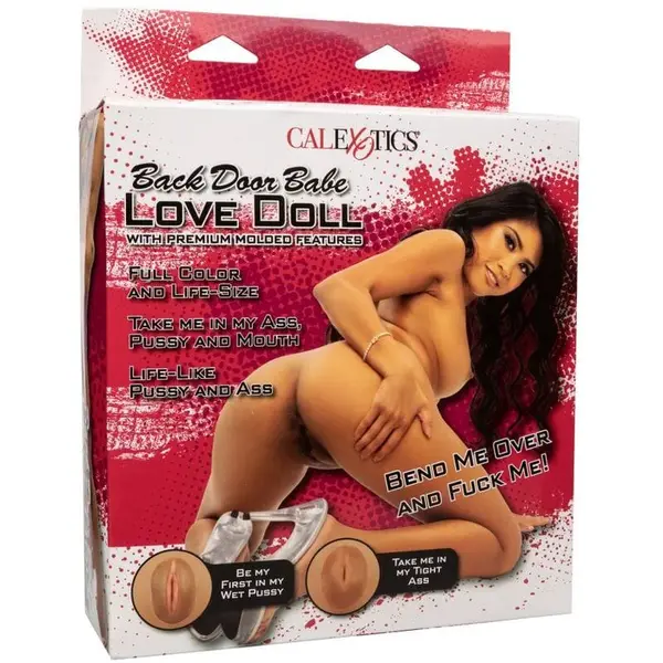 Păpușă gonflabilă CalExotics – Back Door Babe Love Doll, mărime reală, cu 3 orificii