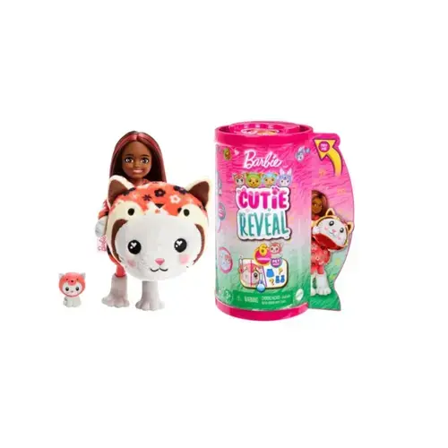 Papusa in costum de animalut, Barbie Color Reveal Chelsea Panda, Multicolor