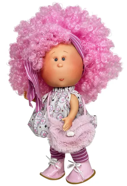 Papusa - Little Mia, cu parul roz cret | Nines D’Onil