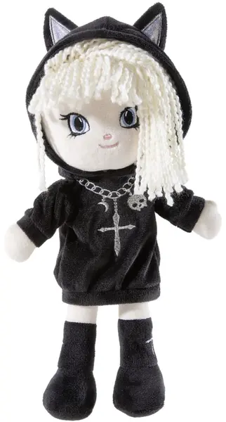 Păpușă moale Heunec - Poupetta Gothic Blondie, 31 cm