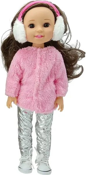 Păpuşă Moni Toys - Fairy Doll, în haine de iarnă, 38 cm