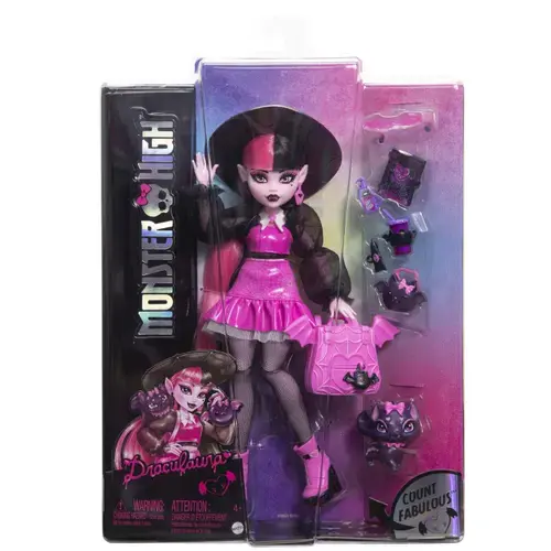 Papusa Monster High - Draculaura si Animalutul Count Fabulous