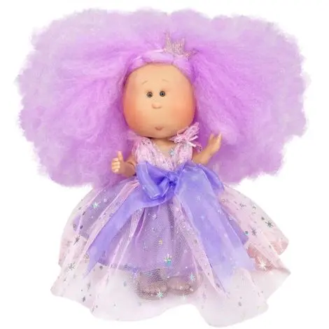 Papusa Nines D Onil, Mia Candy, cu parul mov, cu articulatii, cu miros de vanilie, 30 cm