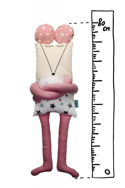 Papusa perna hand made pentru copii Soricelul Tik 80 cm
