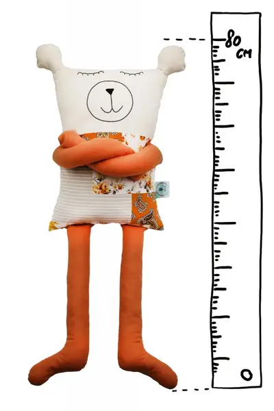 Papusa perna hand made pentru copii Ursuletul Nora 80 cm