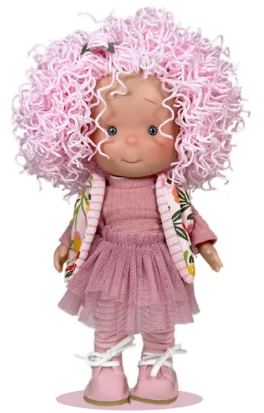 Papusa - Pippa Pink Wool, cu miros de vanilie, 23 cm | Nines D’Onil