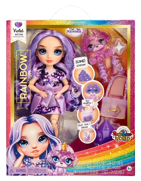 Papusa Rainbow High, Sparkle Slime, Violet Willow, 120223EU