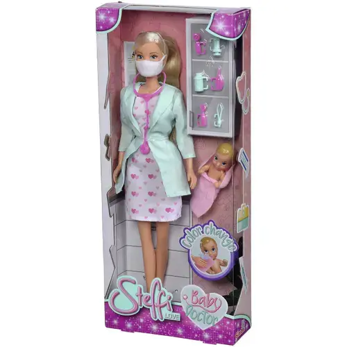 Papusa Steffi Love Medic pediatru, 29 cm, cu accesorii