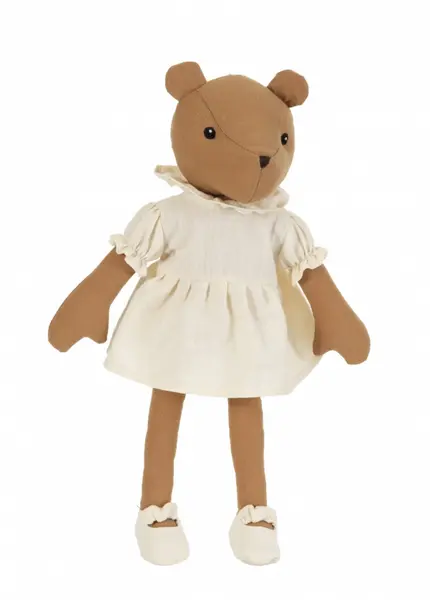 Papusa urs Juliette din bumbac pentru fetite,13x12x34 cm