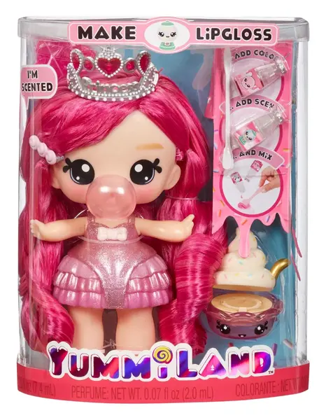 Papusa Yummiland, Large Doll and Lipgloss Pet, Bianca Bubblegum, 120735EUC