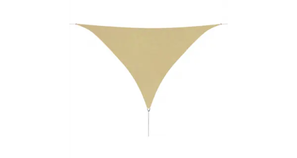 Parasolar din tesut oxford triunghiular, 5 x 5 x 5 m, bej
