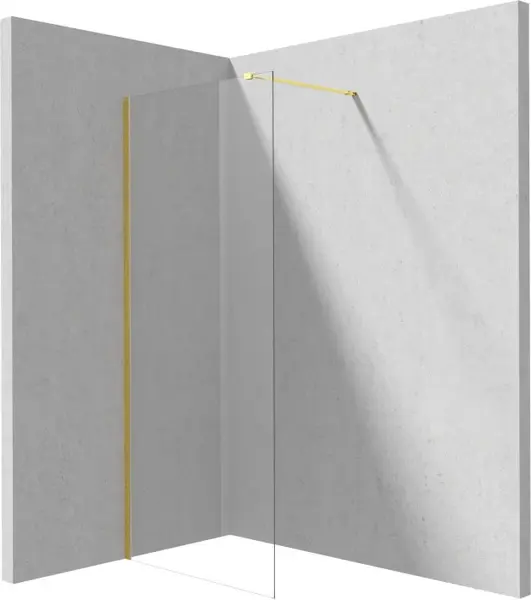 Paravan duE fix Deante Kerria Plus 70x200 cm , sticla securizata 6 mm cu finisaj aur E i tehnologie Active-Cover