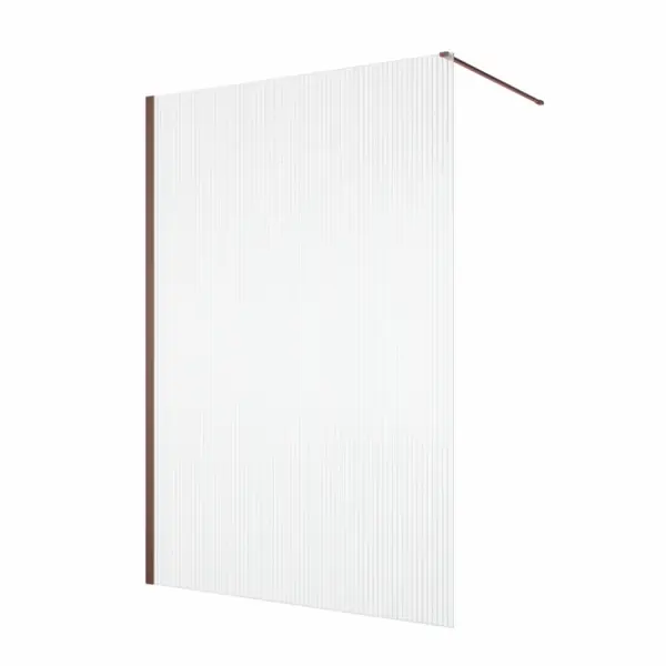 Paravan dus cu sticla riflata walk-in 100x200 cm, bordeaux metal, sticla 8 mm, Ronal Lina