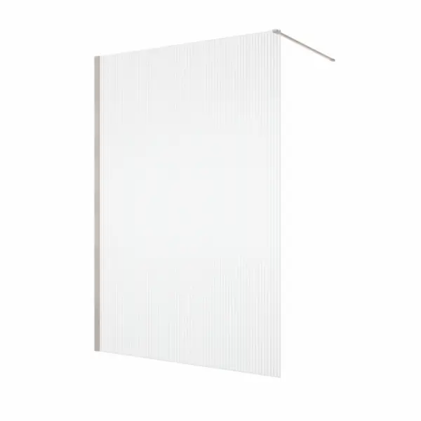 Paravan dus cu sticla riflata walk-in 100x200 cm, bronz periat, sticla 8 mm, Ronal Lina
