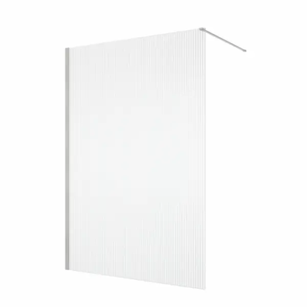 Paravan dus cu sticla riflata walk-in 100x200 cm, crom periat, sticla 8 mm, Ronal Lina