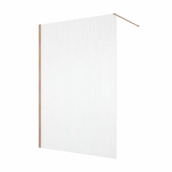 Paravan dus cu sticla riflata walk-in 100x200 cm cupru periat, sticla 8 mm, Ronal Lina