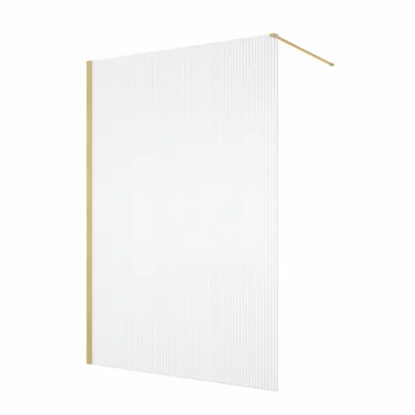 Paravan dus cu sticla riflata walk-in 120x200 cm, auriu periat, sticla 8 mm, Ronal Lina