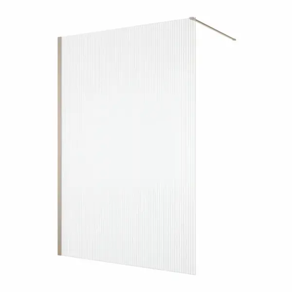 Paravan dus cu sticla riflata walk-in 140x200 cm, champagne metal, 8 mm, Ronal Lina
