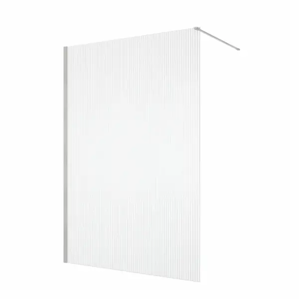 Paravan dus cu sticla riflata walk-in 140x200 cm, crom periat, sticla 8 mm, Ronal Lina