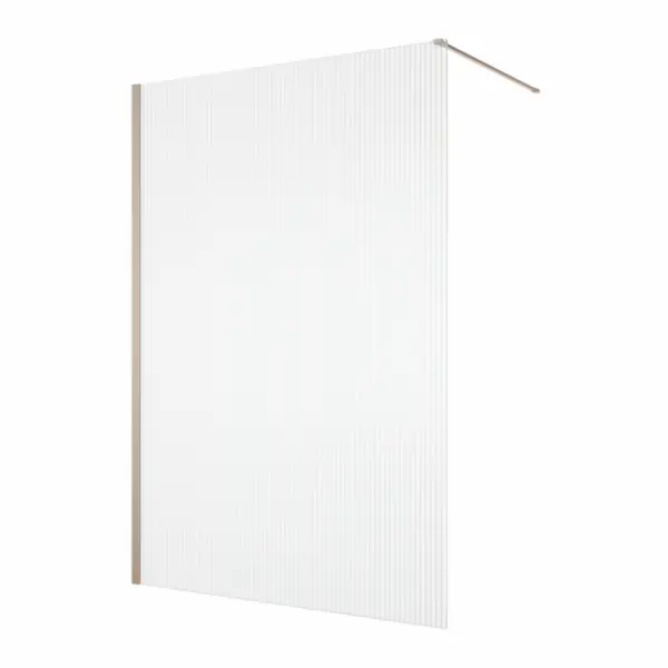 Paravan dus cu sticla riflata walk-in 80x200 cm, champagne metal, 8 mm, Ronal Lina