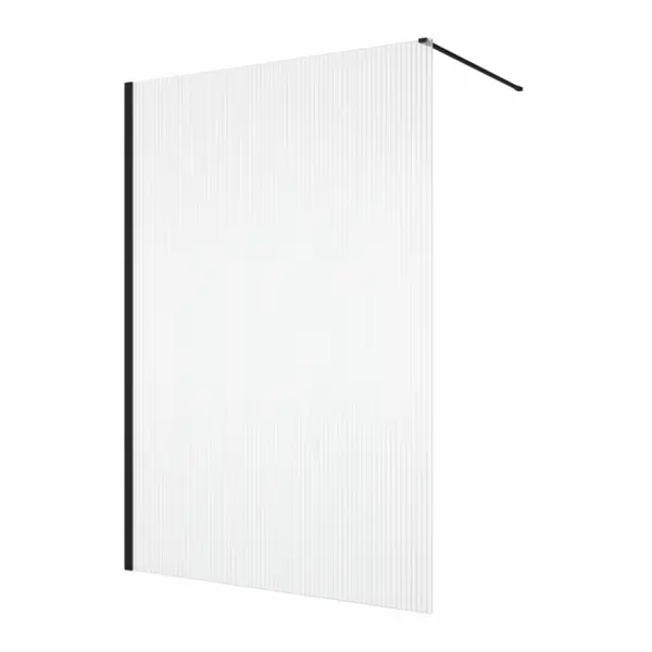 Paravan dus cu sticla riflata walk-in 80x200 cm, negru, 8 mm, Ronal Lina