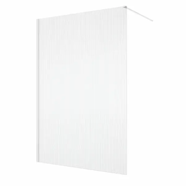 Paravan dus cu sticla riflata walk-in 90x200 cm, alb, 8 mm, Ronal Lina