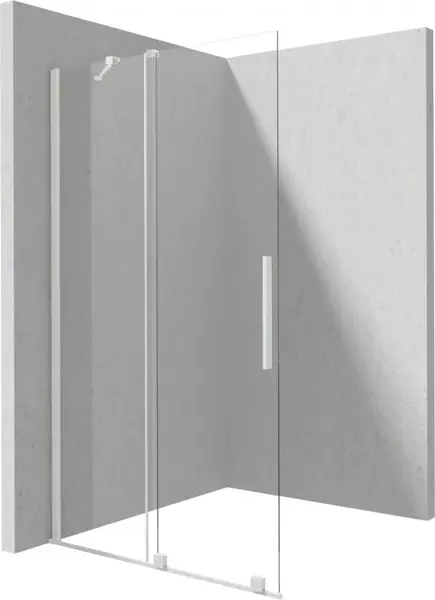 Paravan dus glisant 120x195cm, sticla securizata 6 mm, alb mat, Deante Prizma