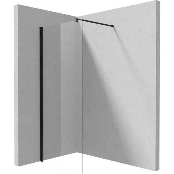 Paravan dus negru walk-in sticla securizata 90x200 cm, Deante Kerria Plus