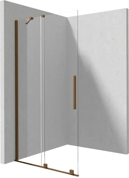 Paravan dus sticla securizata 6 mm cu usa glisanta 80x195 cm, bronz periat, Deante Prizma