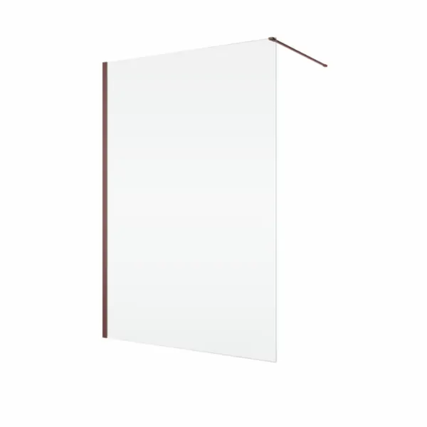 Paravan dus sticla walk-in 100x200 cm, bordeaux metal, sticla 8 mm, Ronal Easy D40