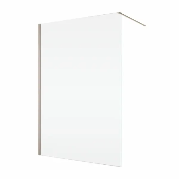 Paravan dus sticla walk-in 100x200 cm, champagne metal, sticla 8 mm, Ronal Easy